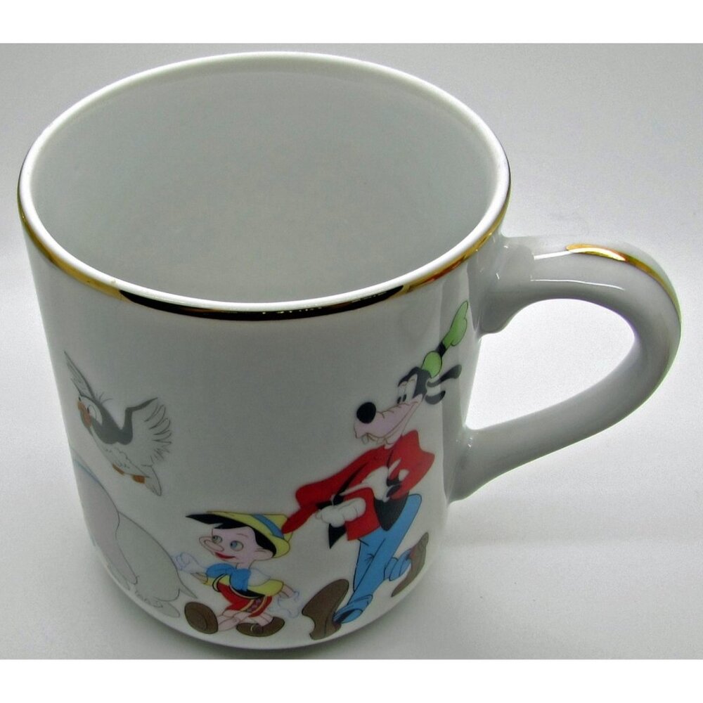 Walt Disney Productions Pinocchio Mickey   Coffe Mug Gold Trim Japan Characters